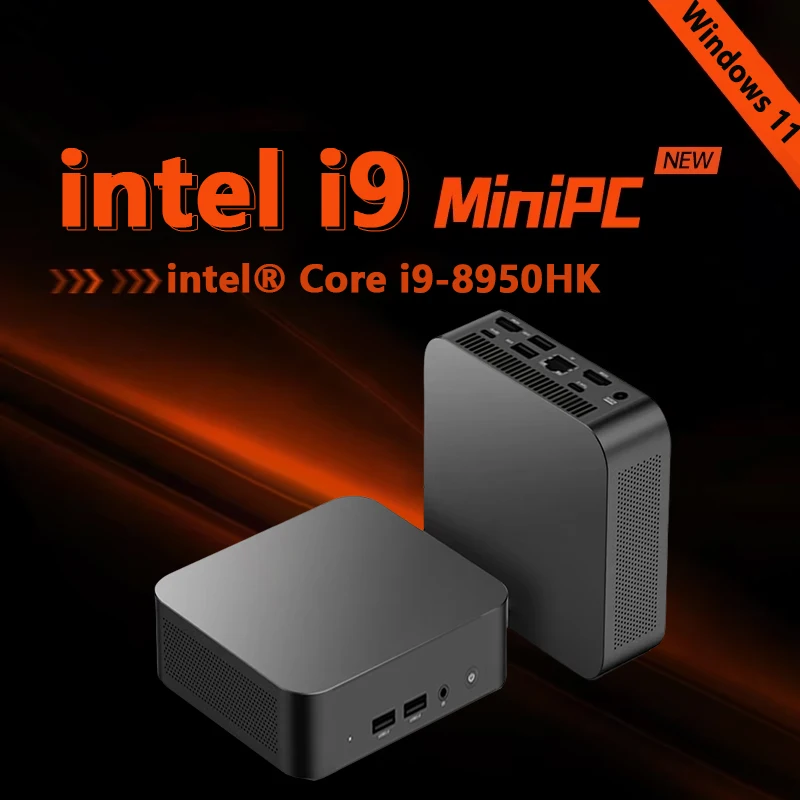 Mini ordinateur Windows 11 Intel Core i9 8950HK 16 Go DDR4 1 To SSD PC Gamer PC double WIFI 6 BT5.2 4K HD Mini PC de jeu de bureau