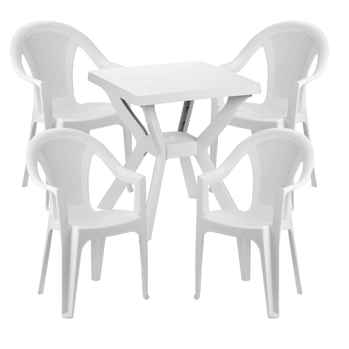 Mojawo Bistro Sitzgarnitur Bistrogarnitur 5-teilig Weiß Image