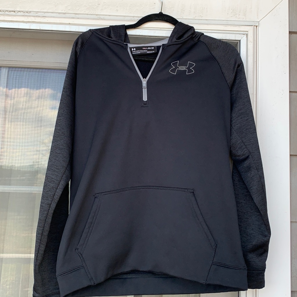 Under Armour Shirts & Tops | Youth Ua | Athletic Wear | Gray Under Armour Loose Fit Youth Hoodie | Color: Black/Gray | Size: Xlb