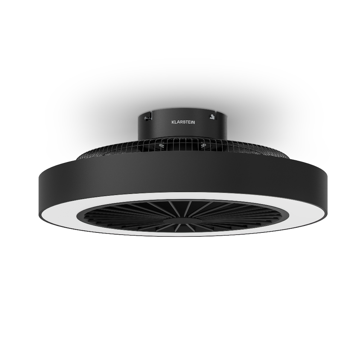 Klarstein ZenBreeze Smarter Deckenventilator mit Licht | 48 cm | 16 W | Leise | LED | Acryl Schwarz 48 Image