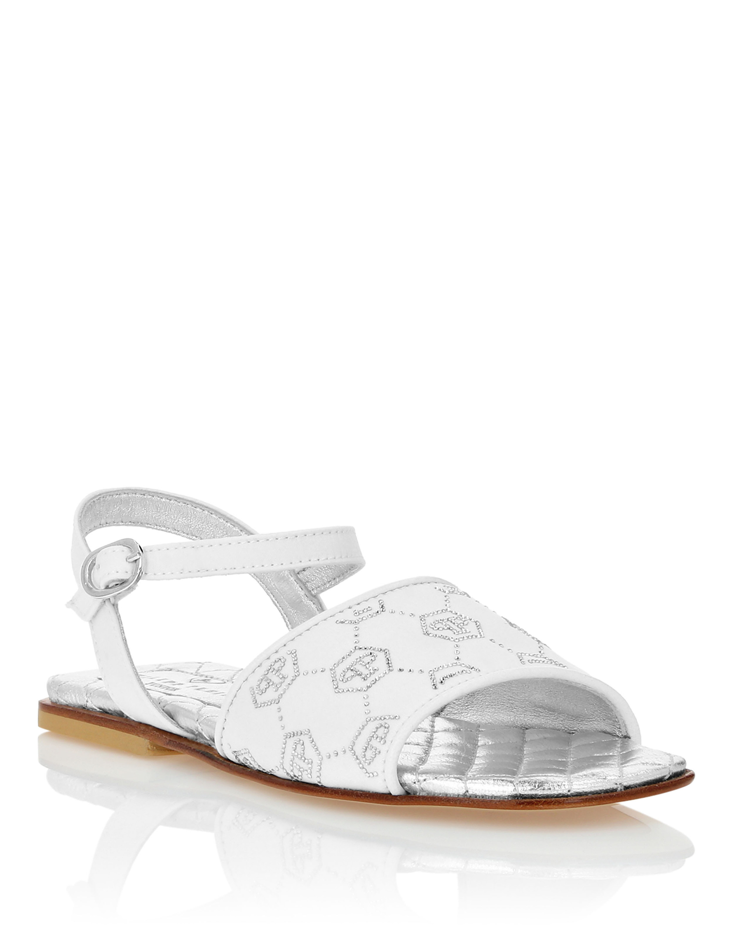 Satin Flat Sandals Monogram Strass EU27