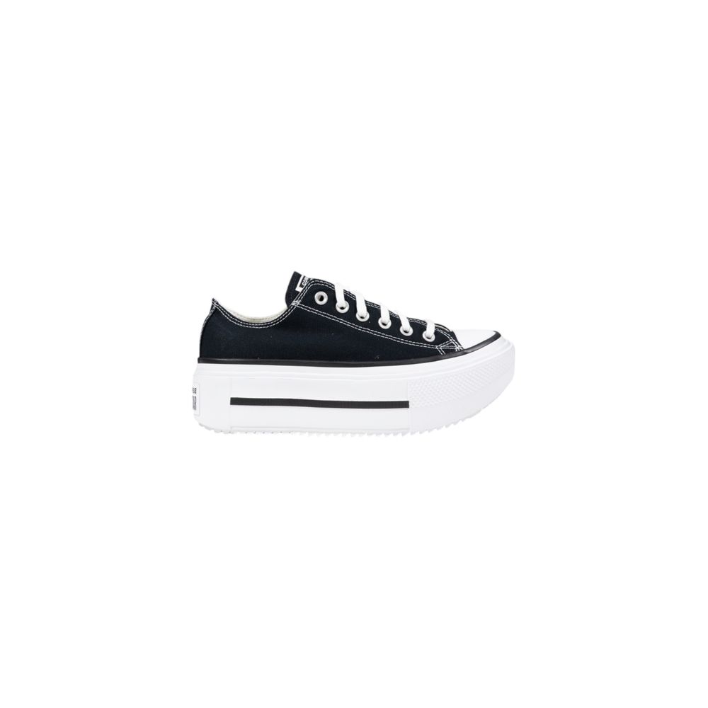 Converse Schwarz-Weiße Stoff Plattform Sneakers