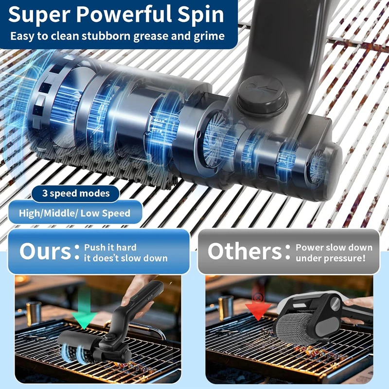 Elektrische Grillbürste, Silikon-Küchenbürste, Hitzebeständige Küchenbürste, Grillbürste für Barbecue Image