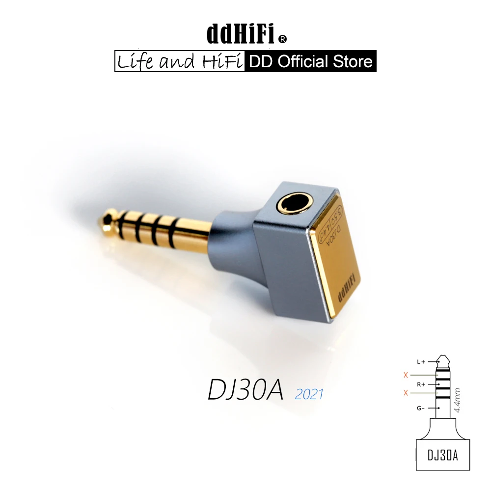 DD ddHiFi Neuer DJ30A (2021) 3,5-Buchse auf 4,4-mm-Stecker-Adapter, einzigartiges Design, sicher zu verwenden, gilt nur für Geräte mit 4,4-mm-Ausgang Image
