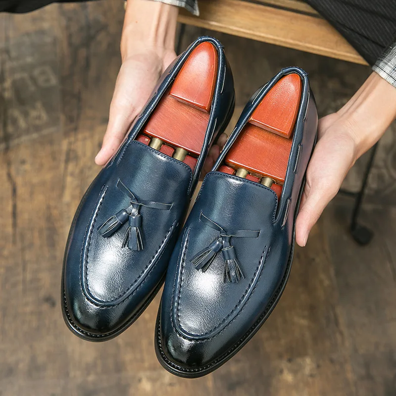 Hochwertige Herrenschuhe, Slipper aus Leder, legere Business-Schuhe für Herren 2026, flache Party-Lederslipper für Männer
