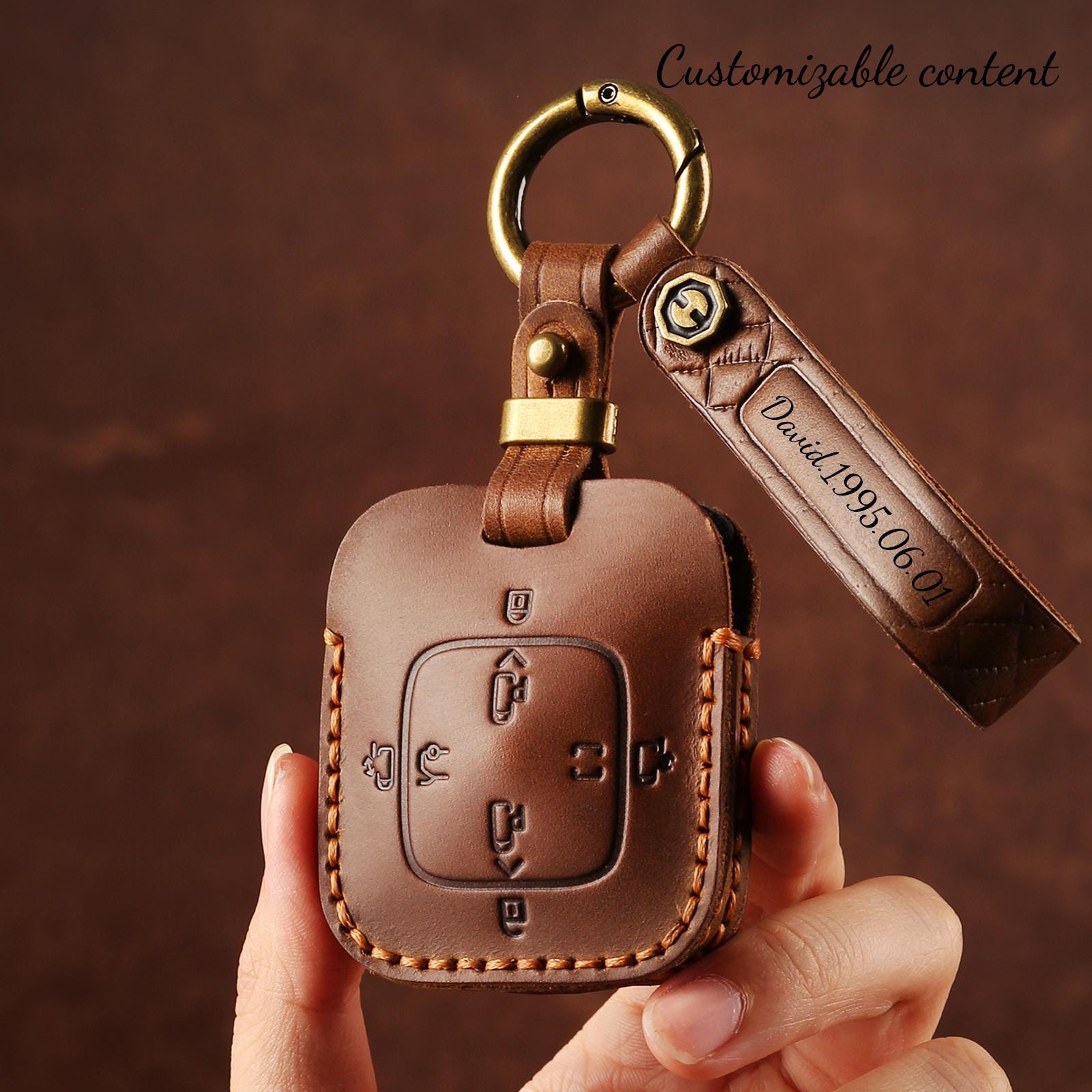 Custodia protettiva per chiave auto in pelle di vacchetta cucita a mano personalizzata per Zeekr 001 001FR 007 009 7X X 2025