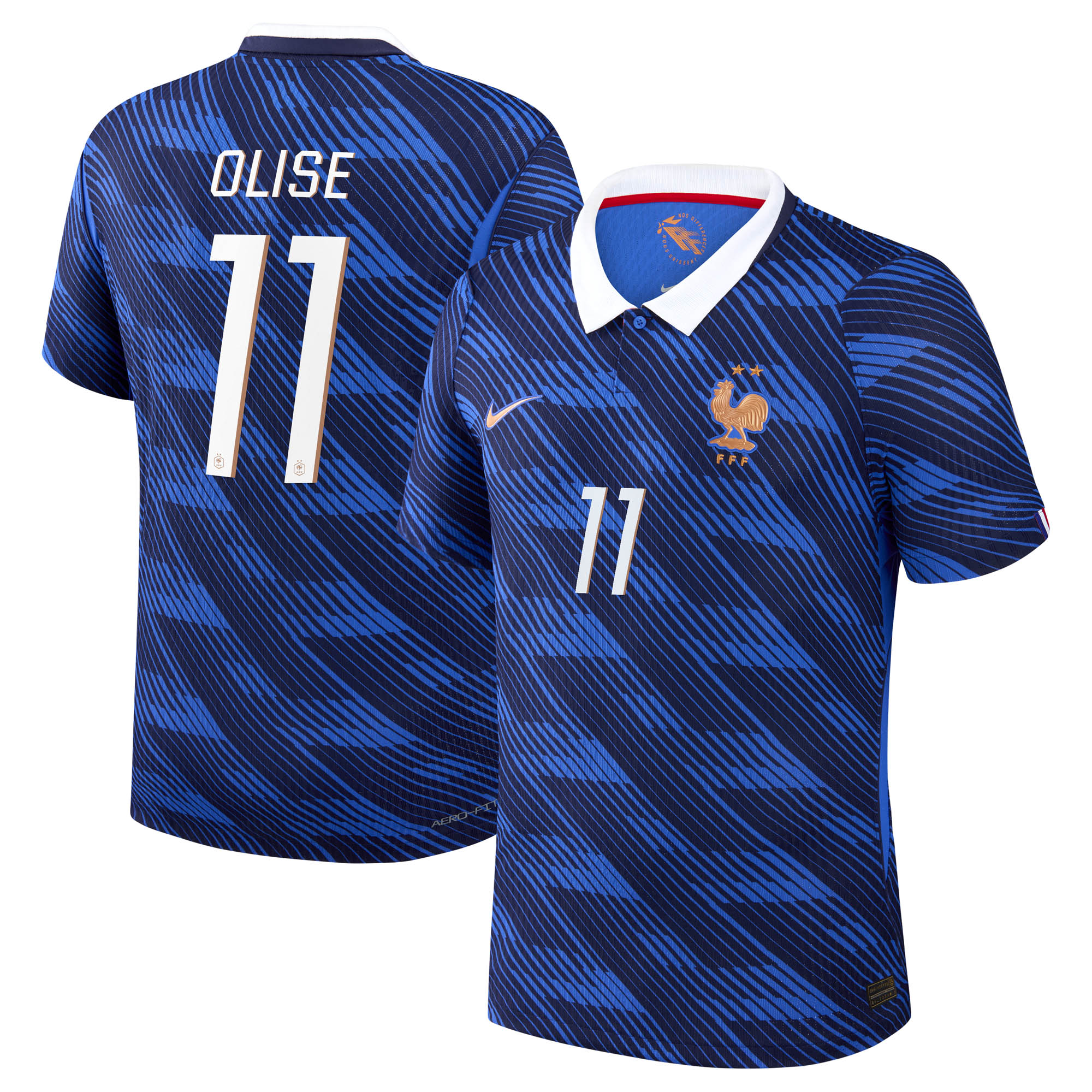 Maillot France Nike FFF Domicile Match Aero-Fit 26 avec flocage Olise 11