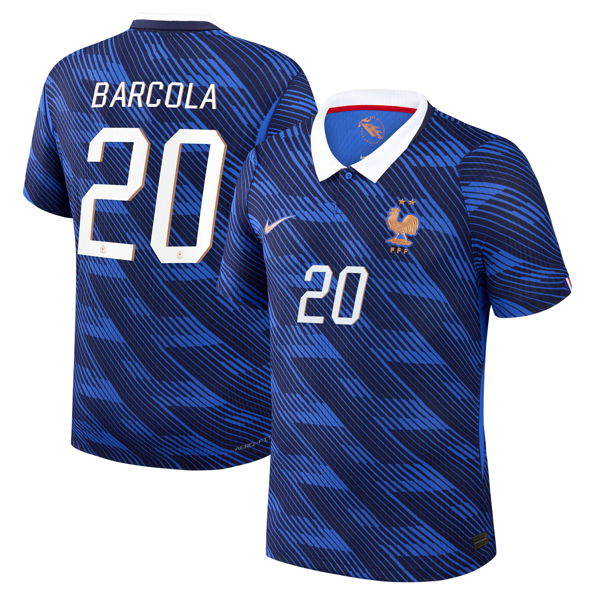 Maillot France Nike FFF Domicile Match Aero-Fit 26 avec flocage Barcola 20