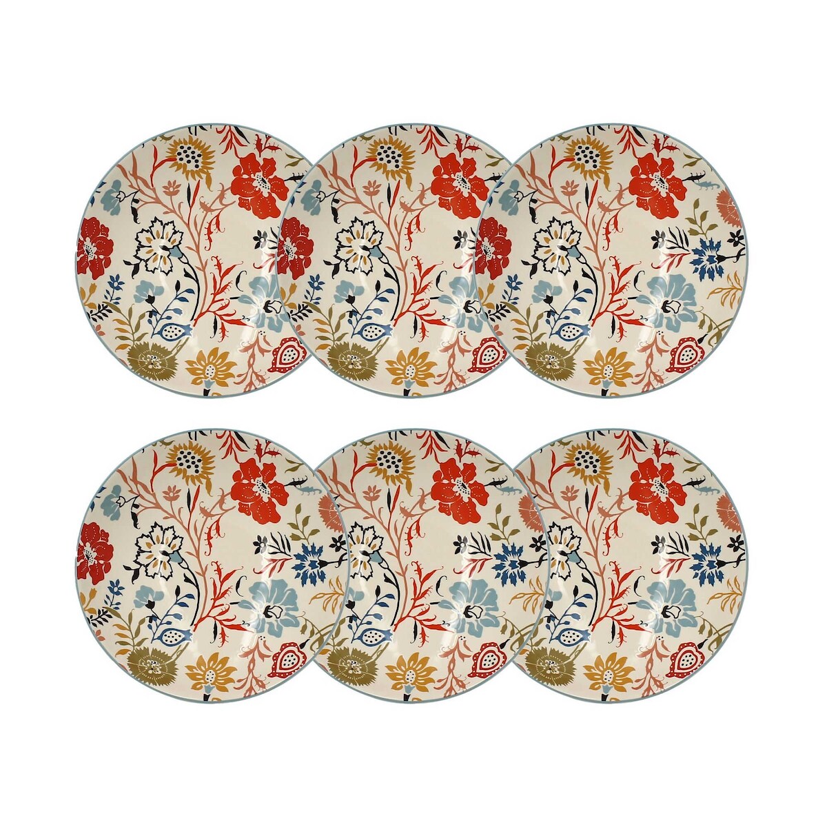 Novastyl - Set aus 6 tiefen Jaipur-Tellern 19 cm aus Steinzeug Image