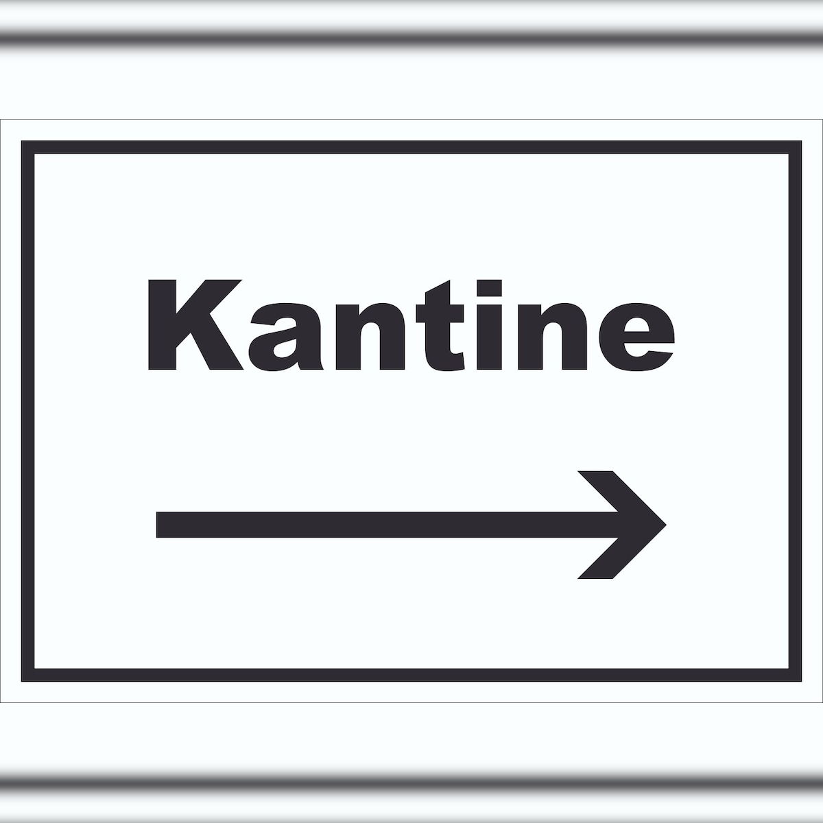 HB-Druck Kantine Schild mit Text und Richtungspfeil rechts essen und trinken waagerecht A4 (210x297mm) Image