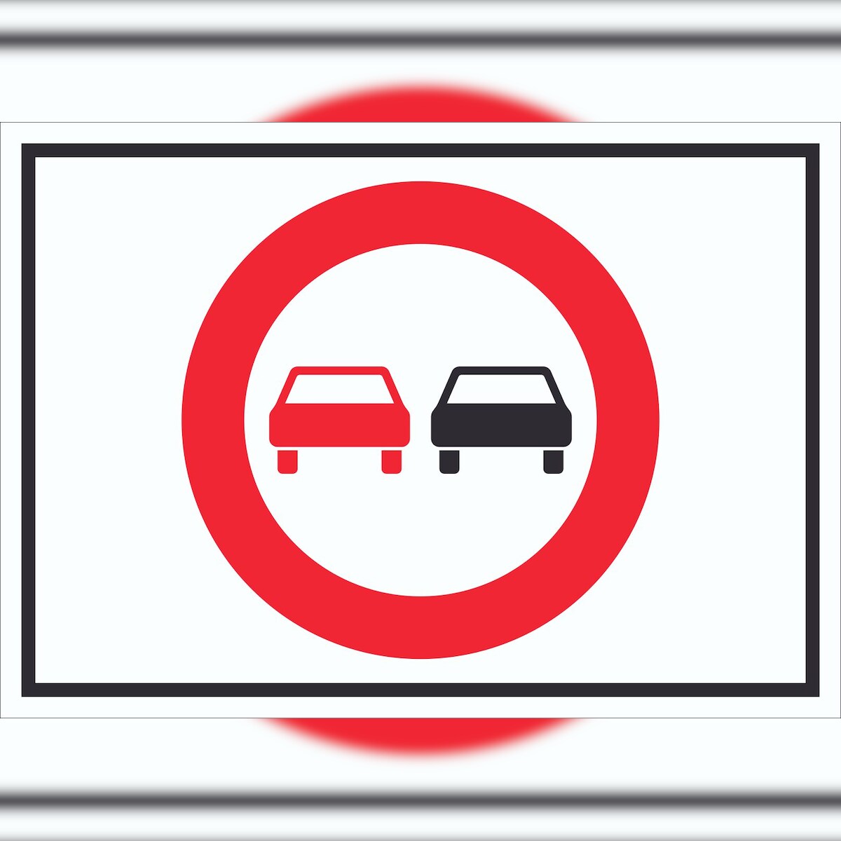 HB-Druck Überholverbot KFZ Symbol Schild A1 Rückseite selbstklebend Image