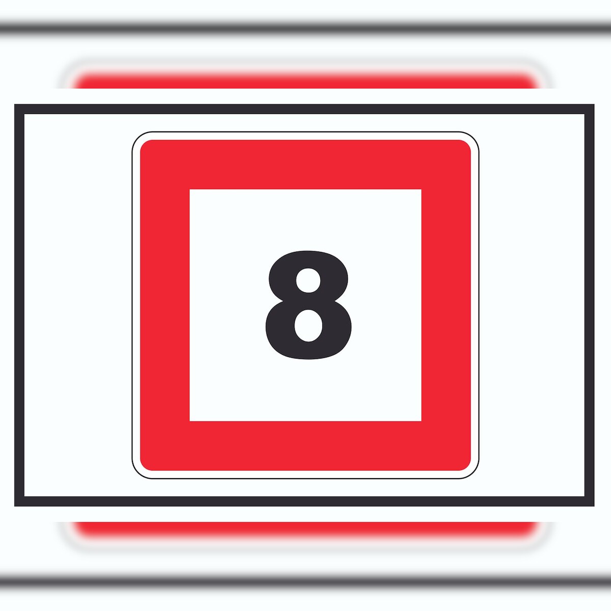 HB-Druck Höchstgeschwindigkeit 8 km/h nicht zu überschreiten Schild mit Symbol A5 Rückseite selbstklebend Image