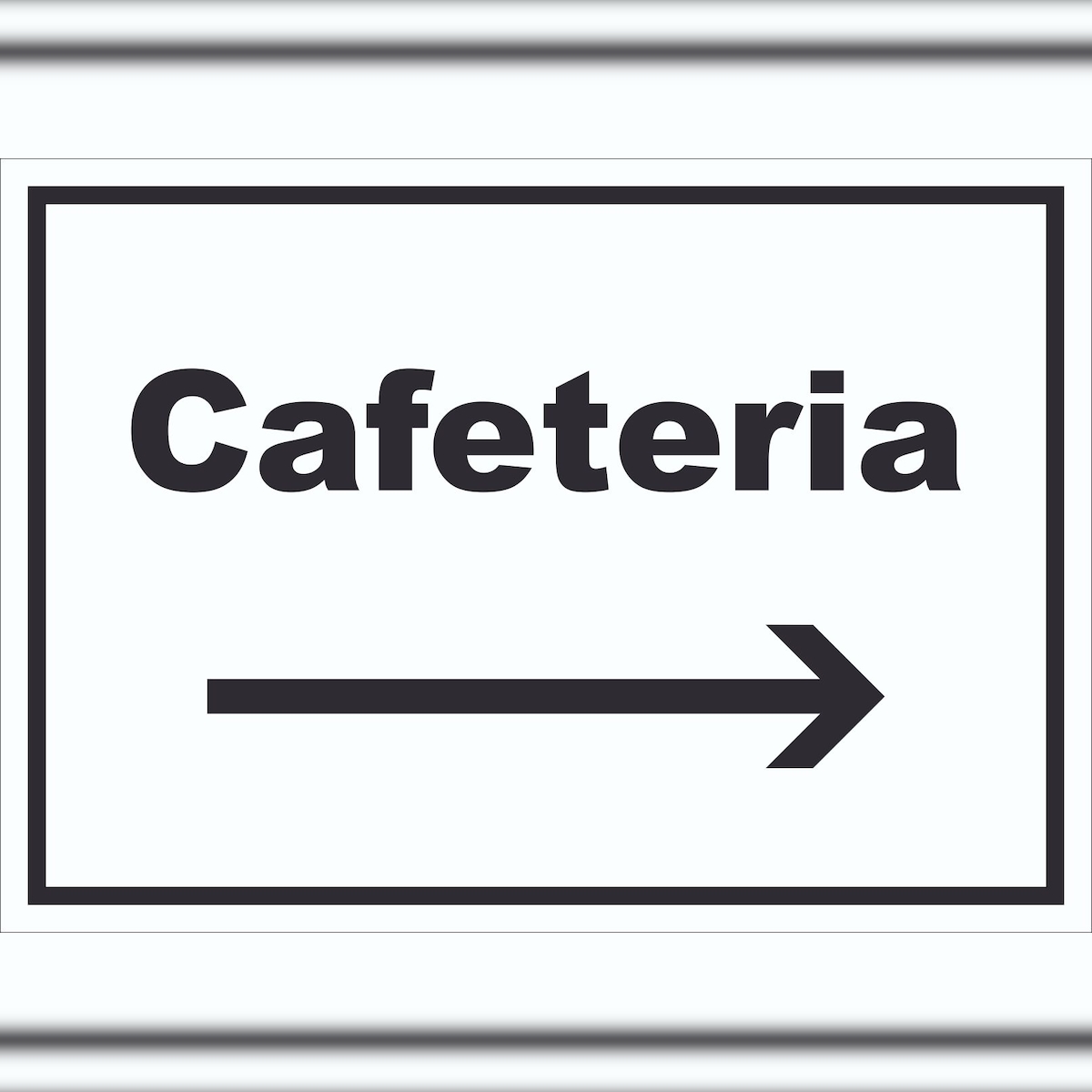 HB-Druck Cafeteria Schild mit Text und Richtungspfeil rechts Selbstbedienung waagerecht A4 Rückseite selbstklebend Image