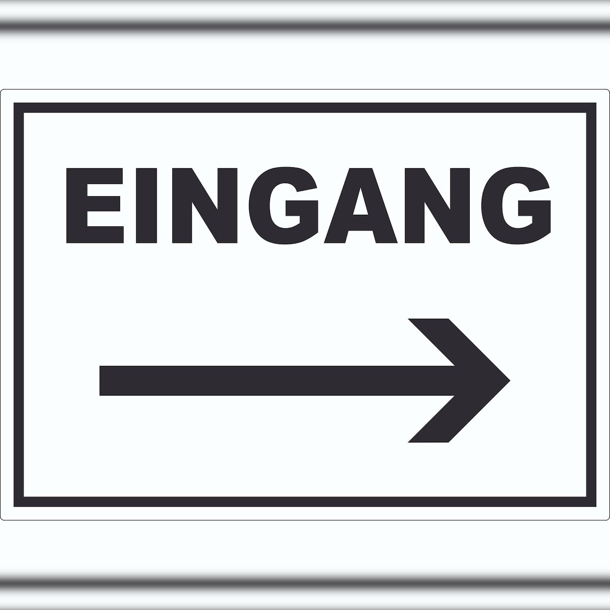 HB-Druck Eingang Aufkleber mit Pfeil nach rechts A7 (74x105mm) Image