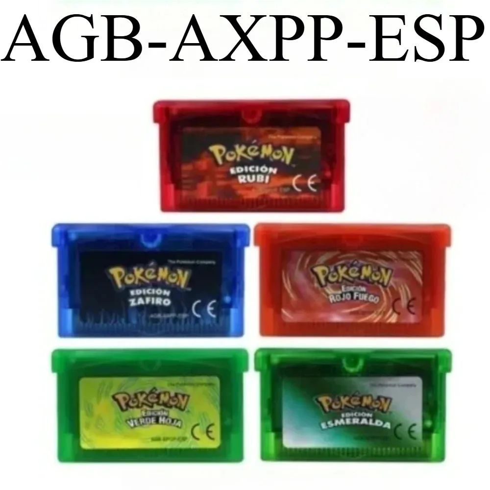 popular España GBA Game Pokemon Series 32 Bit Video Game Cartridge Console Card Pokemon Emerald FireRed Ruby LeafGreen Sapphire