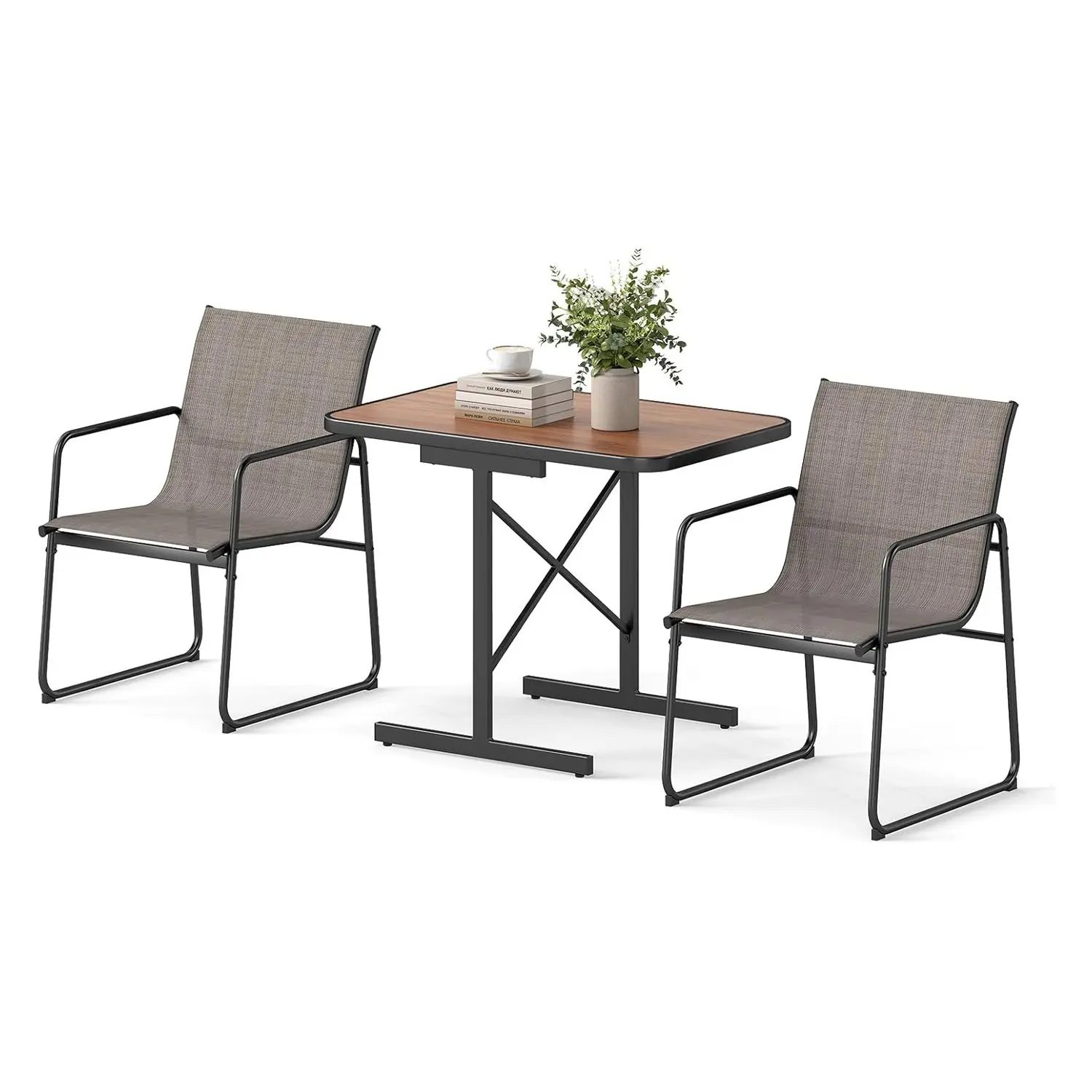 Set di mobili da giardino in 3 pezzi, tavolo da bistrot con 2 sedie, mobili da balcone, mobili da giardino, set da giardino, set di posti