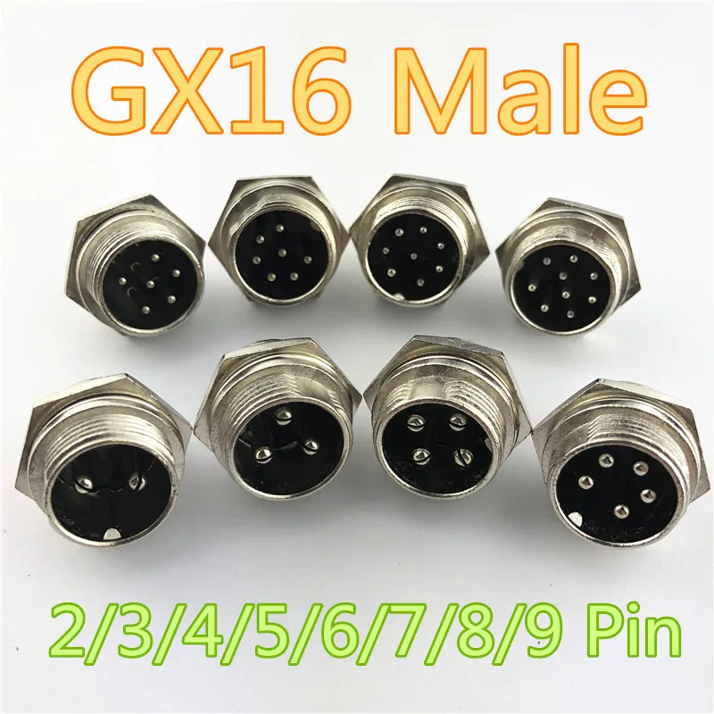 1pc GX16 2/3/4/5/6/7/8/9 Pin Stecker 16mm Draht-Panel Rund Anschluss mit Kappe Deckel Luftfahrt Stecker Buchse Stecker L102-109 Image