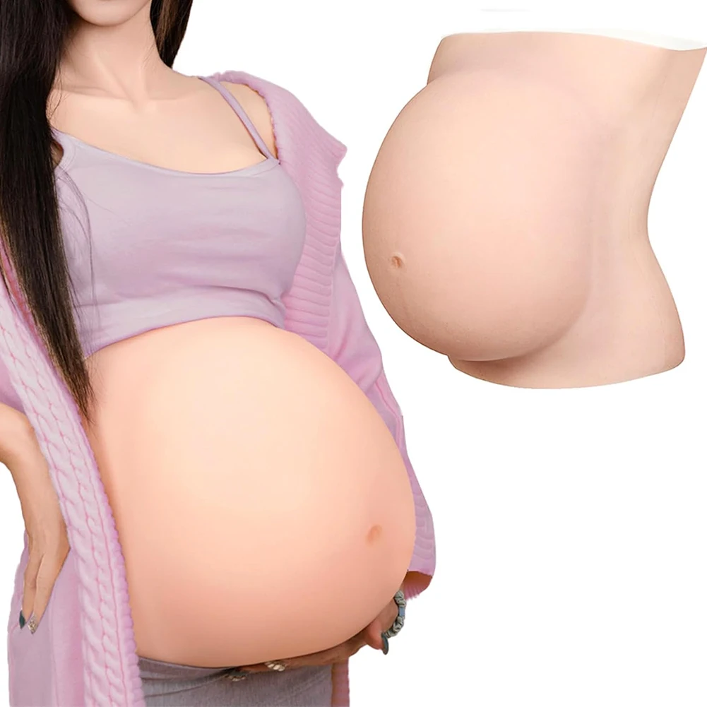 Künstlicher Schwangerschaftsbauch 6-9 Monate, Silikon-Schwangerschaftsbauch mit Lebensechter Haut für Schauspieler und Schwangerschafts-Darstellungen Image