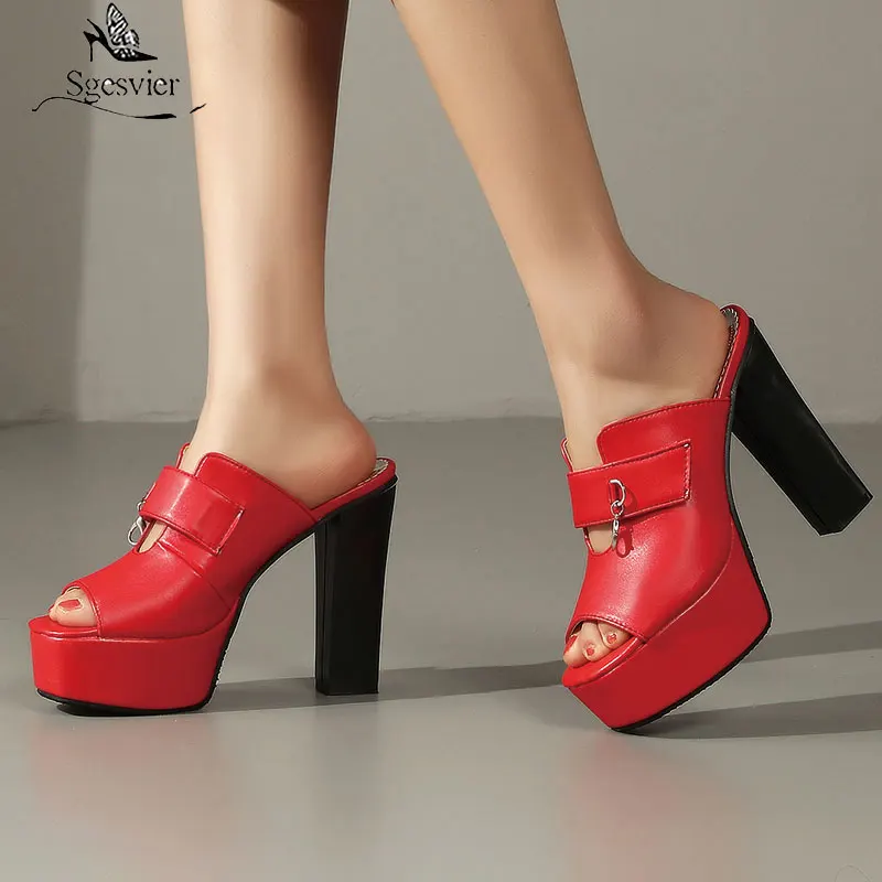 SJoleship-Sandales à talons super hauts pour femmes, pantoufles à plateforme, décoration en métal, chaussures pour femmes, grande taille 34-50, nouvelle mode, été 2022