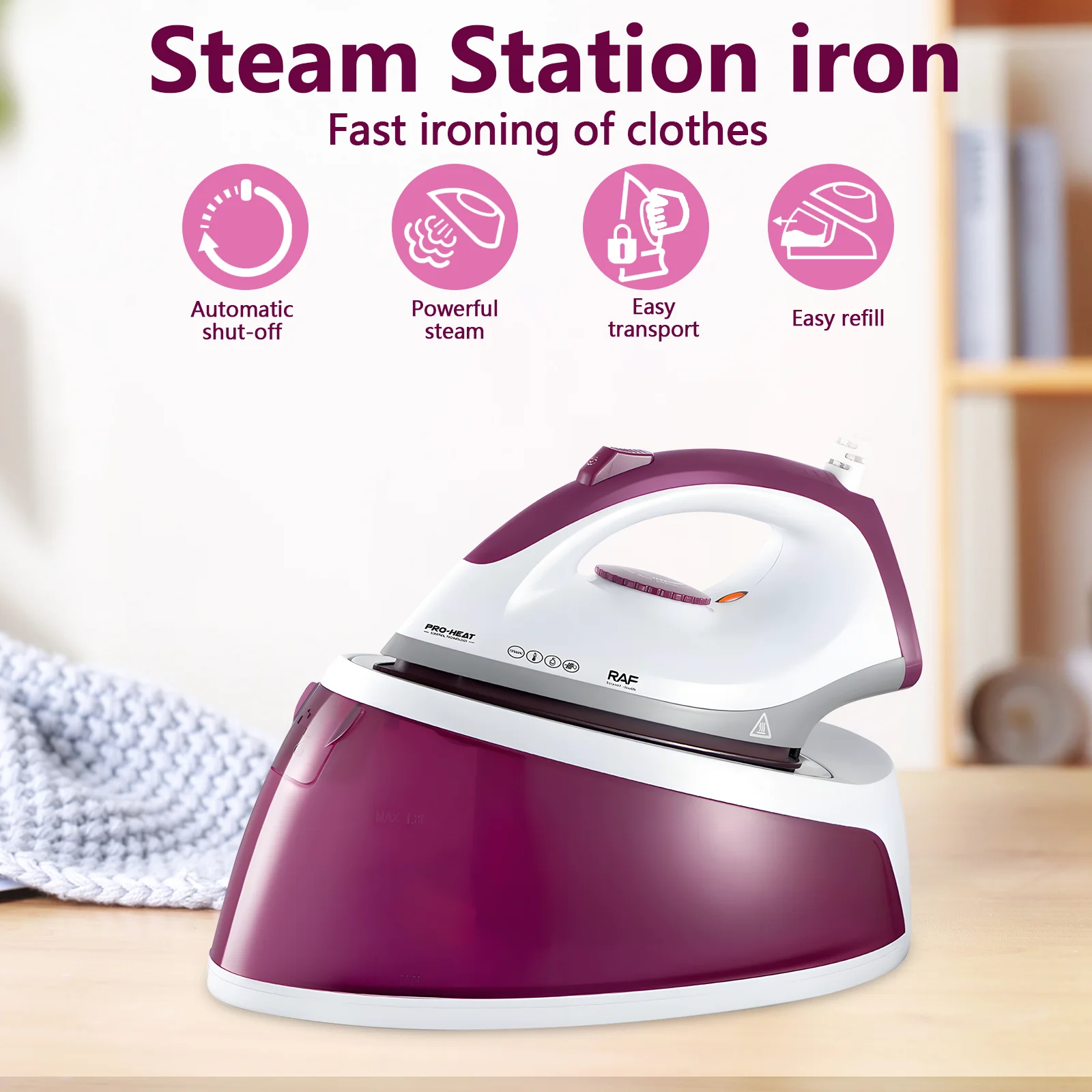 Fer à repasser électrique portable Miniguard, fer à vapeur pour le cyclage des vêtements, chauffe rapide, vapeur puissante, défroisseur vapeur pour la maison