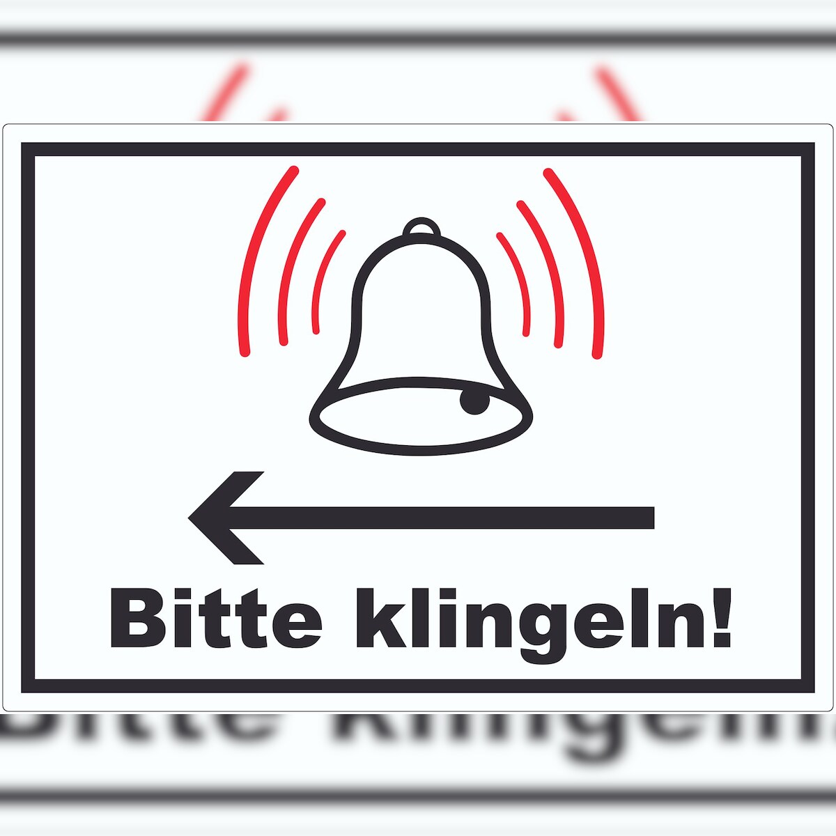 HB-Druck Bitte klingeln pfeil links Aufkleber A6 (105x148mm) Image