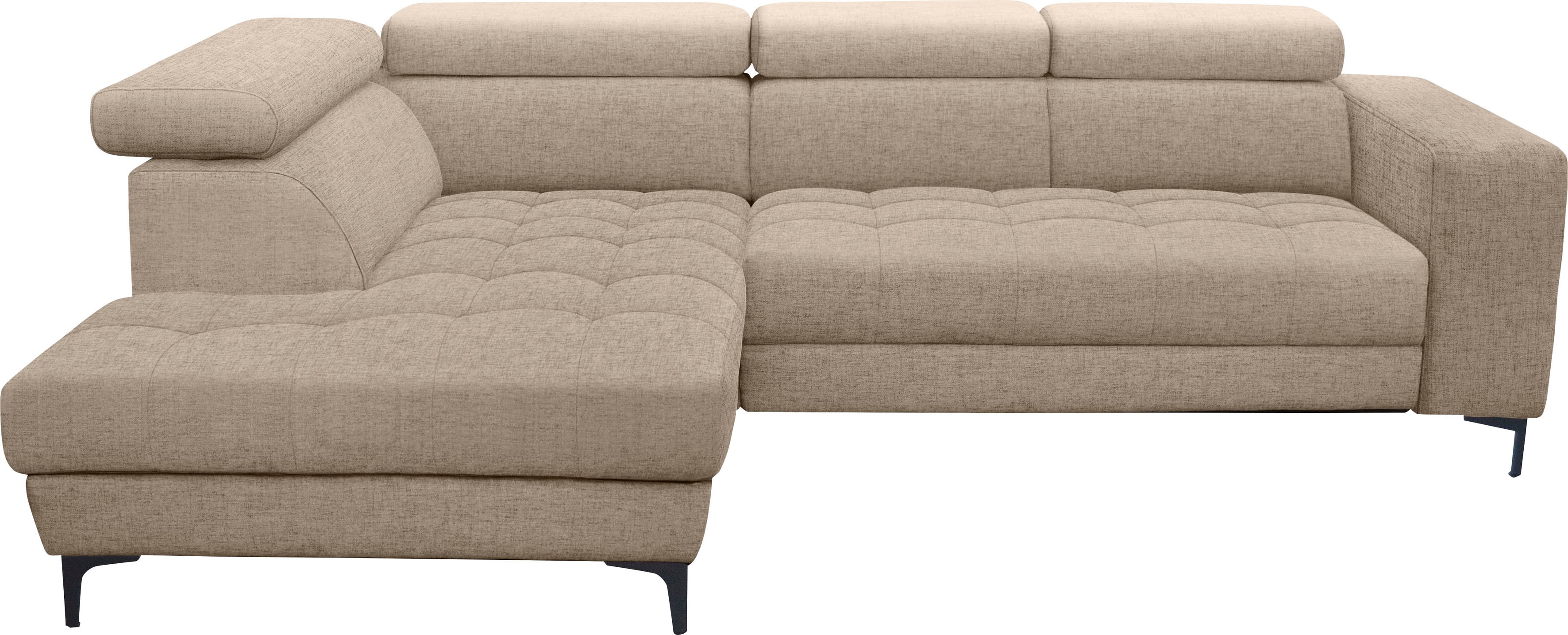 Ecksofa ALINA "Valea", grau (graubeige tta 4), B:300cm H:102cm T:207cm, Struktur TTA (100% Polyester), Sofas, Ecksofa, mit Rückenlehnenverstellung, wahlweise mit ausziehbarer Liegefläche Image