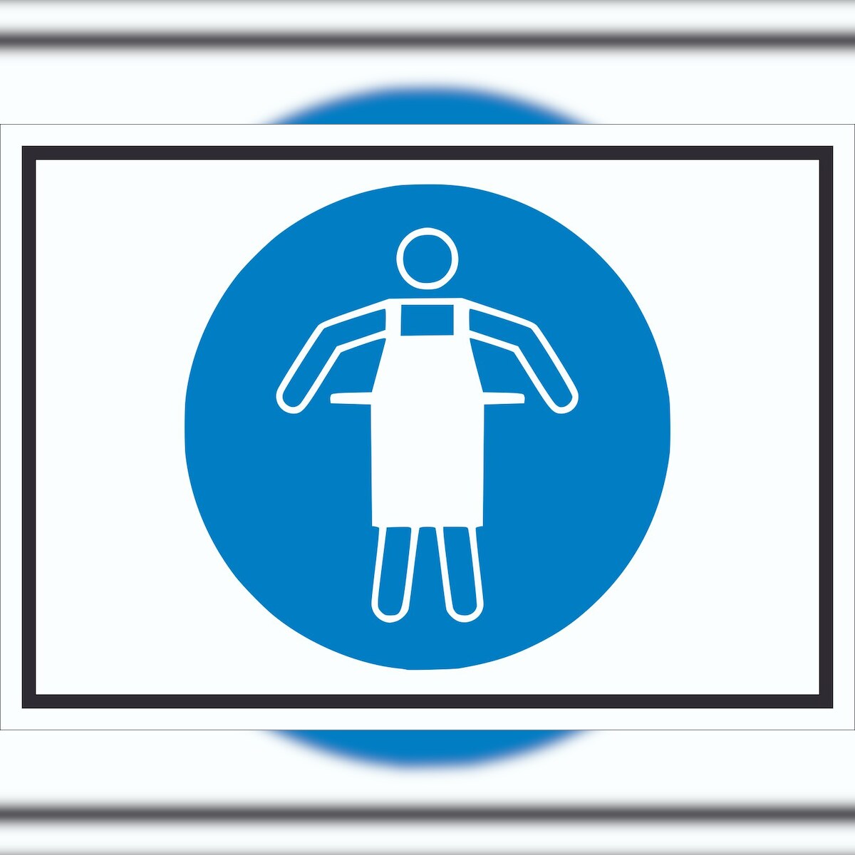 HB-Druck Schutzschürze benutzen Symbol Schild A0 Rückseite selbstklebend Image