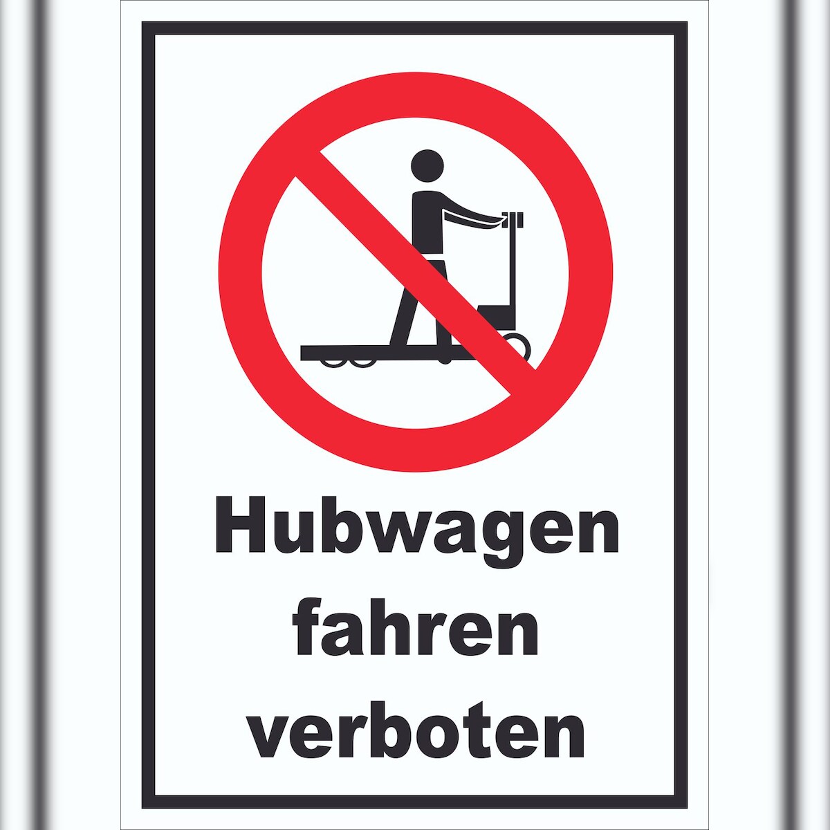 HB-Druck Schild Hubwagen fahren verboten A0 Rückseite selbstklebend Image