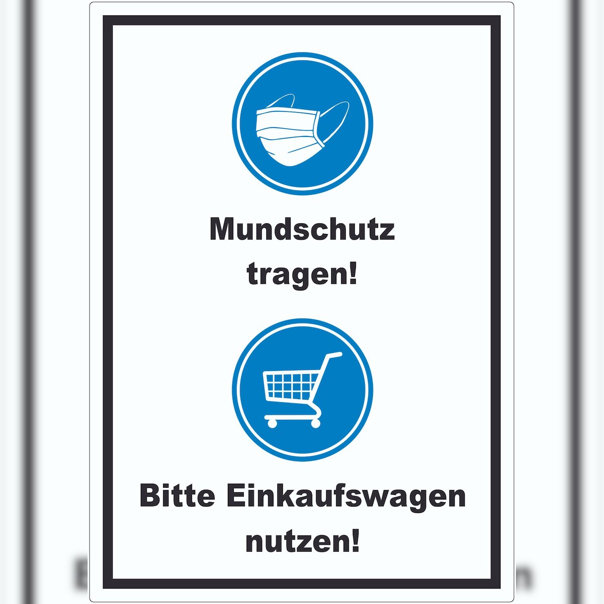 HB-Druck Mundschutz Einkaufswagen Aufkleber A4 (210x297mm) Image