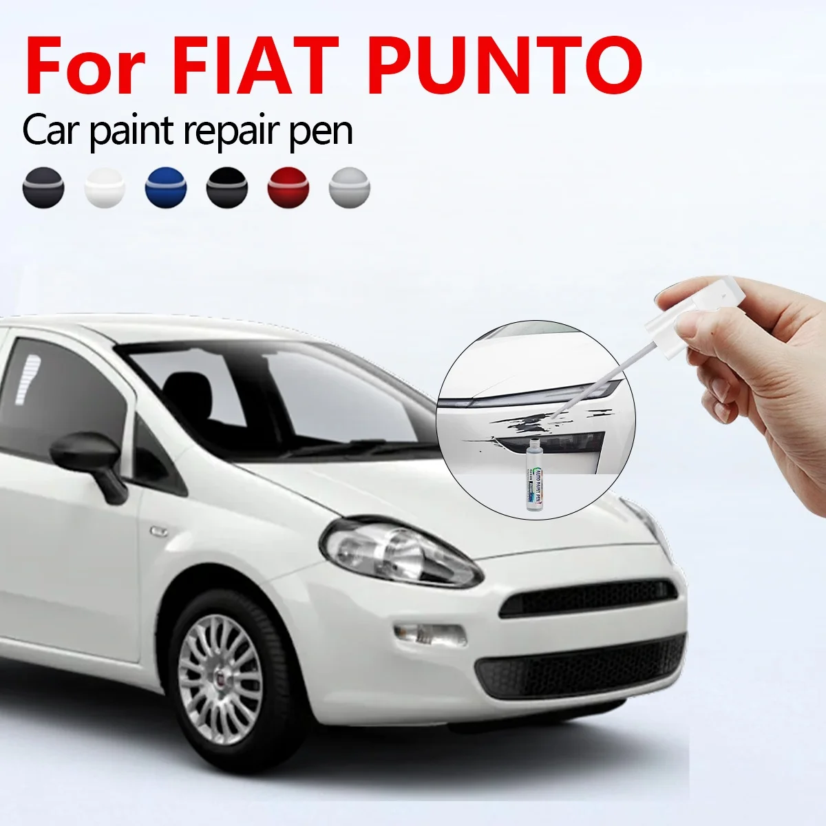 Für FIAT PUNTO 1993-2018 176 188 199 Lackreparaturstift Touch Up Kratzerentferner DIY Autozubehör Schwarz Weiß Gelb Grün Rot