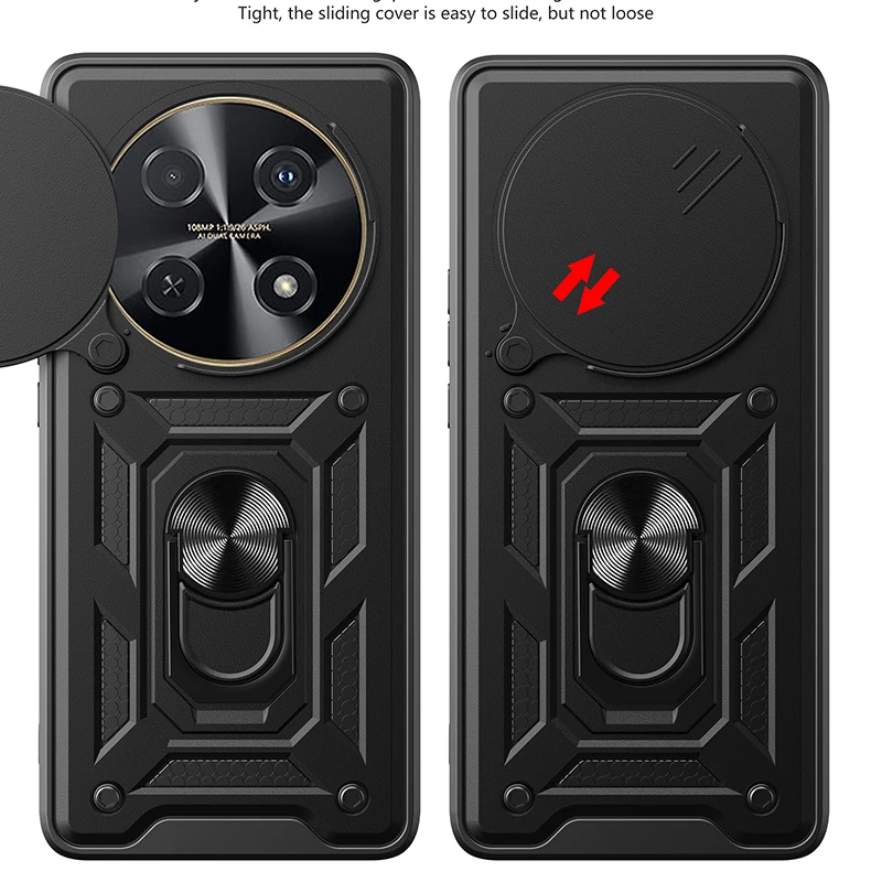 Für Huawei nova 12i Hülle Huawei nova 13i Cover Nova 13i Magnetringhalter Panzer-Handyhülle Schiebe-Kameraschutz Rückabdeckung Image