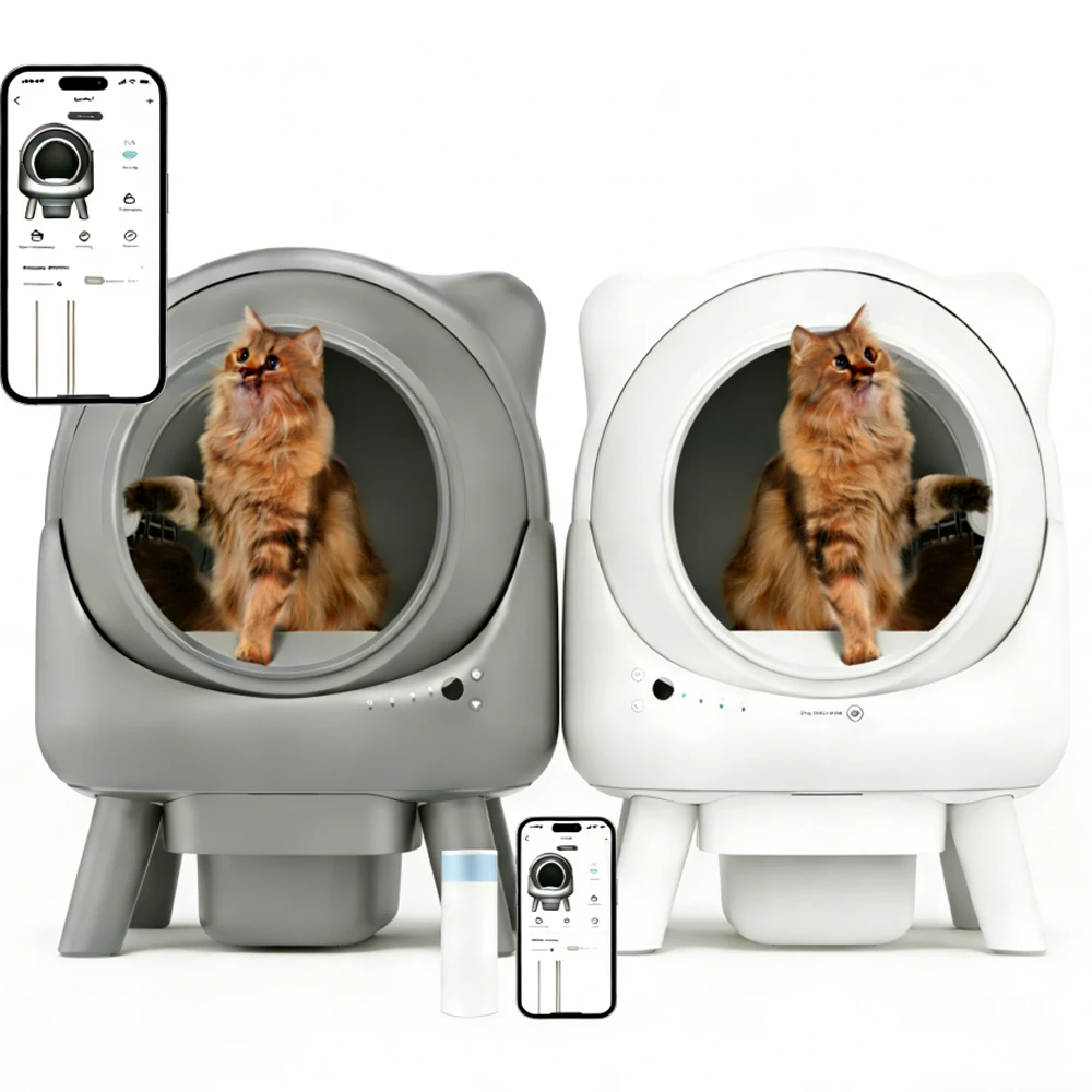 Amicura Cura X1 Großräumige Intelligente Spritzwassergeschützte Vollautomatische Roboter-Selbstreinigende Katzentoilette mit App-Fernbedienung Image