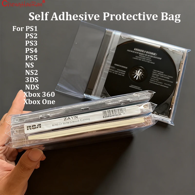 100 Stück Selbstklebende Schutzhüllen für NS2 Box PS4 Box PS5 Box PS1 PS2 PS3 PSP Xboxone 360 Wii Box Staubdicht Feuchtigkeitsbeständig Image