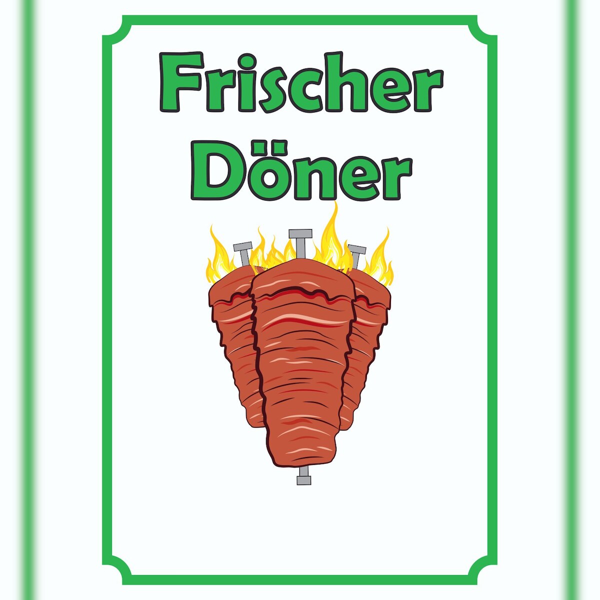 HB-Druck Frischer Döner Schild Hochkant A5 Rückseite selbstklebend Image