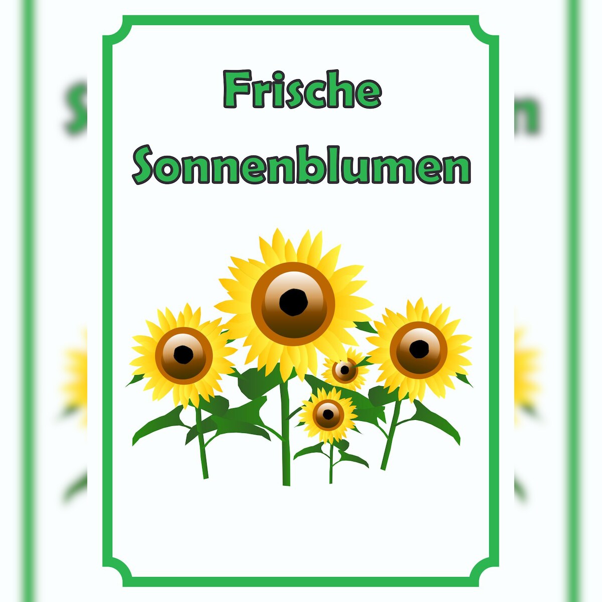 HB-Druck Sonnenblumen Schild Hochkant A0 Rückseite selbstklebend Image