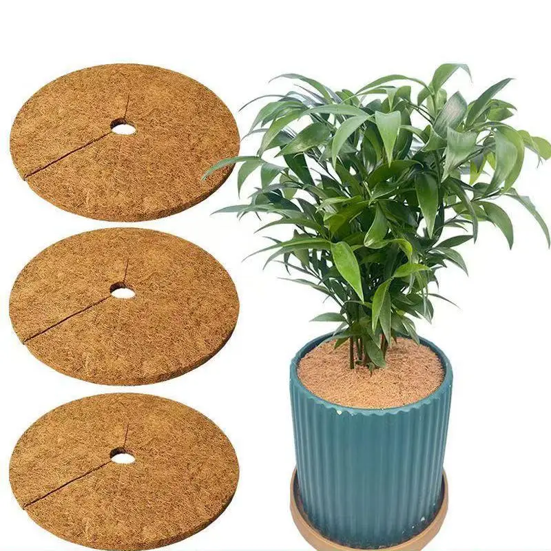 HEIẞER VERKAUF: Kokosfaser-Baummulchmatte – Schutzabdeckung für Blumentöpfe (25/30/35/40 cm) – Unkrautbekämpfung, Wärme- und Feuchtigkeitskissen Image