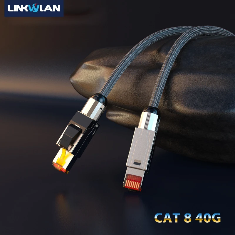 40G CAT8 PRE-TERMINATED KABEL CAT7 10G PRE-ASSEMBLED MIT BEREICH ANSCHLÜSSE LSZH JACKE + NYLON GEFLECHT Image