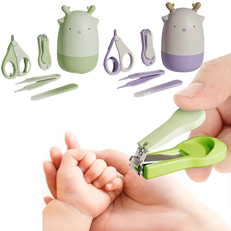 4-teiliges Baby-Nagelpflegeset Neugeborenen-Sicherheits-Anti-Klemm-Nagelknipser Schere Trimmer-Kit Säuglings-Pflegewerkzeug Image
