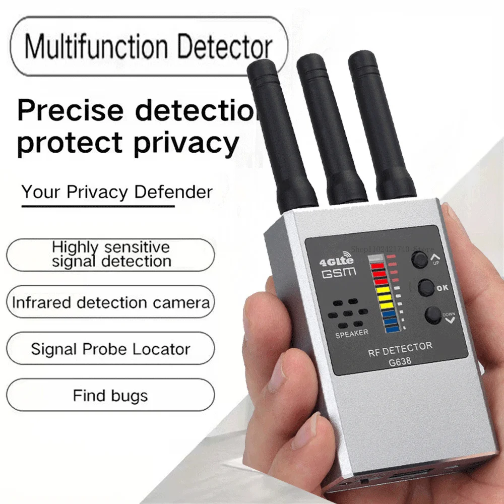 Professionelle Anti Spy Wireless RF Signal Detektor Bug GSM GPS Tracker Versteckte IR Kamera Abhörgerät Militärische Version Image