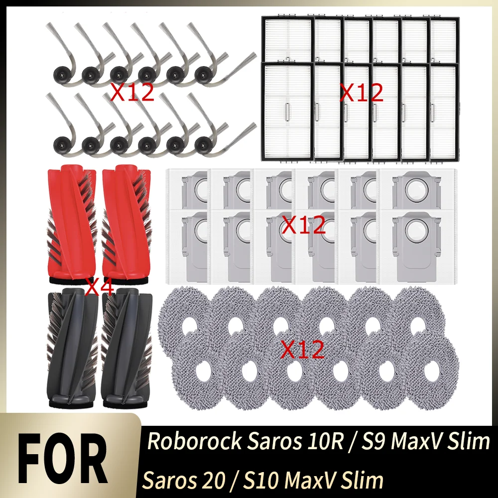 Bürstenfilter, Wischtücher, Staubbeutel für Roborock Saros 10R S9 MaxV Slim Saros 20 S10 MaxV Slim Ersatzteile Zubehör-Kit Image