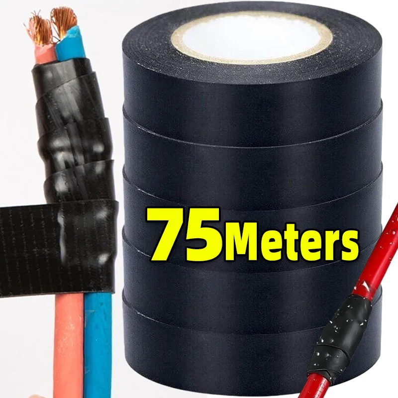 Wasserdichtes Klebeband, schwarzes PVC-Elektroband, elektrisches Isolierband, Drahtwickelband, vielseitig einsetzbares, hitzebeständiges Klebeband Image