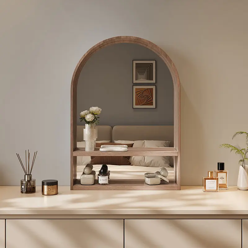 Schlafzimmer Make-up Spiegel Desktop Kommode Spiegel Lagerung integrierte Schönheit Desktop Spiegel Wand hängende Wand