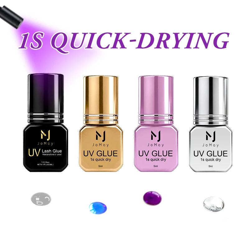 JOMAY UV-Wimpernverlängerungsset TPO-frei, 1S schnell trocknender, lichthärtender Kleber und Entferner für professionelle Wimpern-Stylisten, Salonbedarf