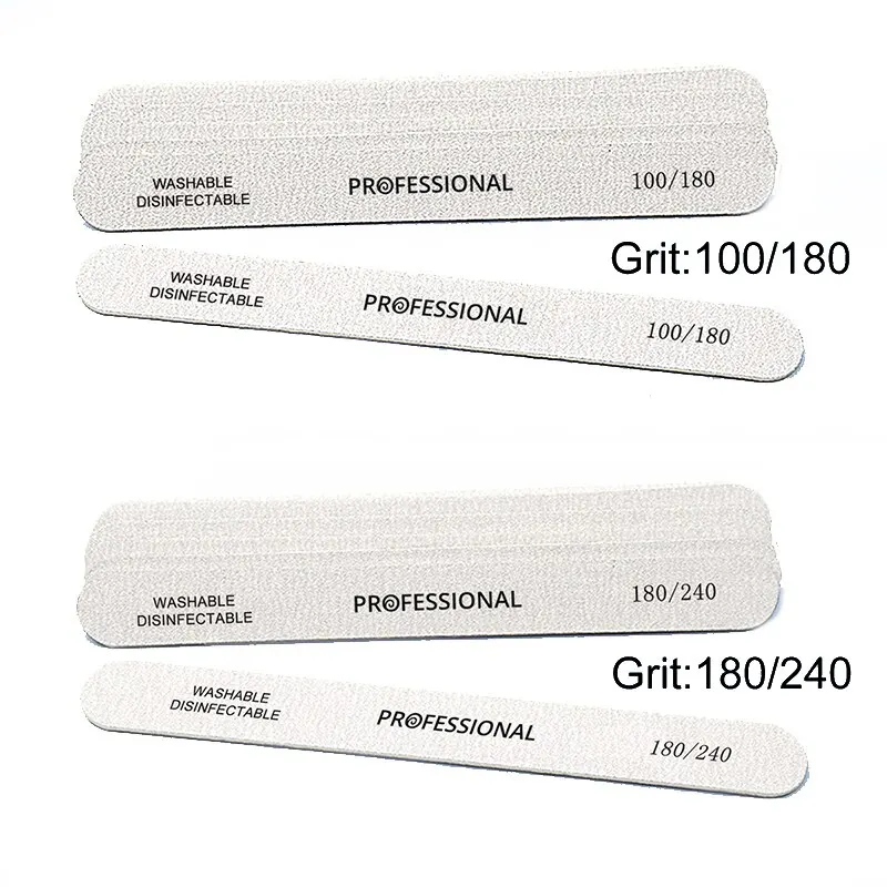 Professionelle Holz-Nagelfeile (100/180/240 Doppelseitig) 10-100 Stück Schleifpuffer-Feilen für Maniküre, Pediküre & UV-Gel-Tipps Werkzeuge Image