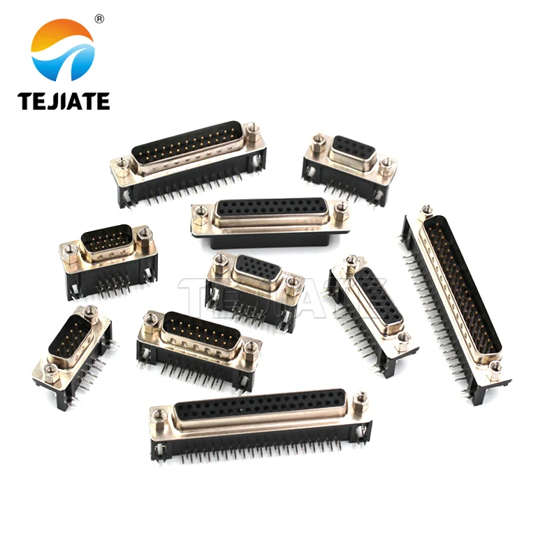 Dr9/15/25/37 db Stecker/Buchse Löt platine Plug-In 90 Grad gebogener Stift/Stift serielle Schnitts telle VGA-Buchse Image