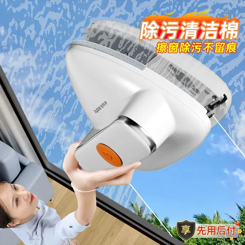 Fensterreinigungsartefakt, dreischichtige hohle, starke magnetische Glasreinigung, doppelseitige dreieckige Hochhaus-Gebäudereinigung Image