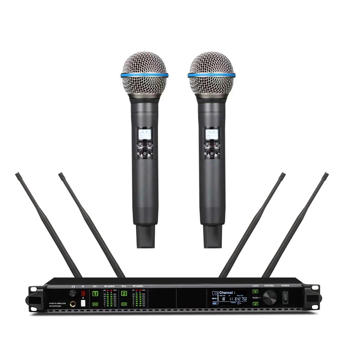 SLXD24D/B58 2-Kanal-Digital-Funkmikrofonsystem mit 2 SLXD2-Handsendern BETA 58A Gesangsmikrofon SLXD4D-Empfänger Image