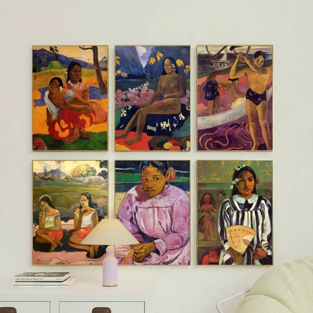 1 Stück Kunst-Poster „When Will You Marry“ von Paul Gauguin, Aufkleber, Druck, wasserfest, Wandkunst für Wohnzimmer, Schlafzimmer, Heimdekoration Image