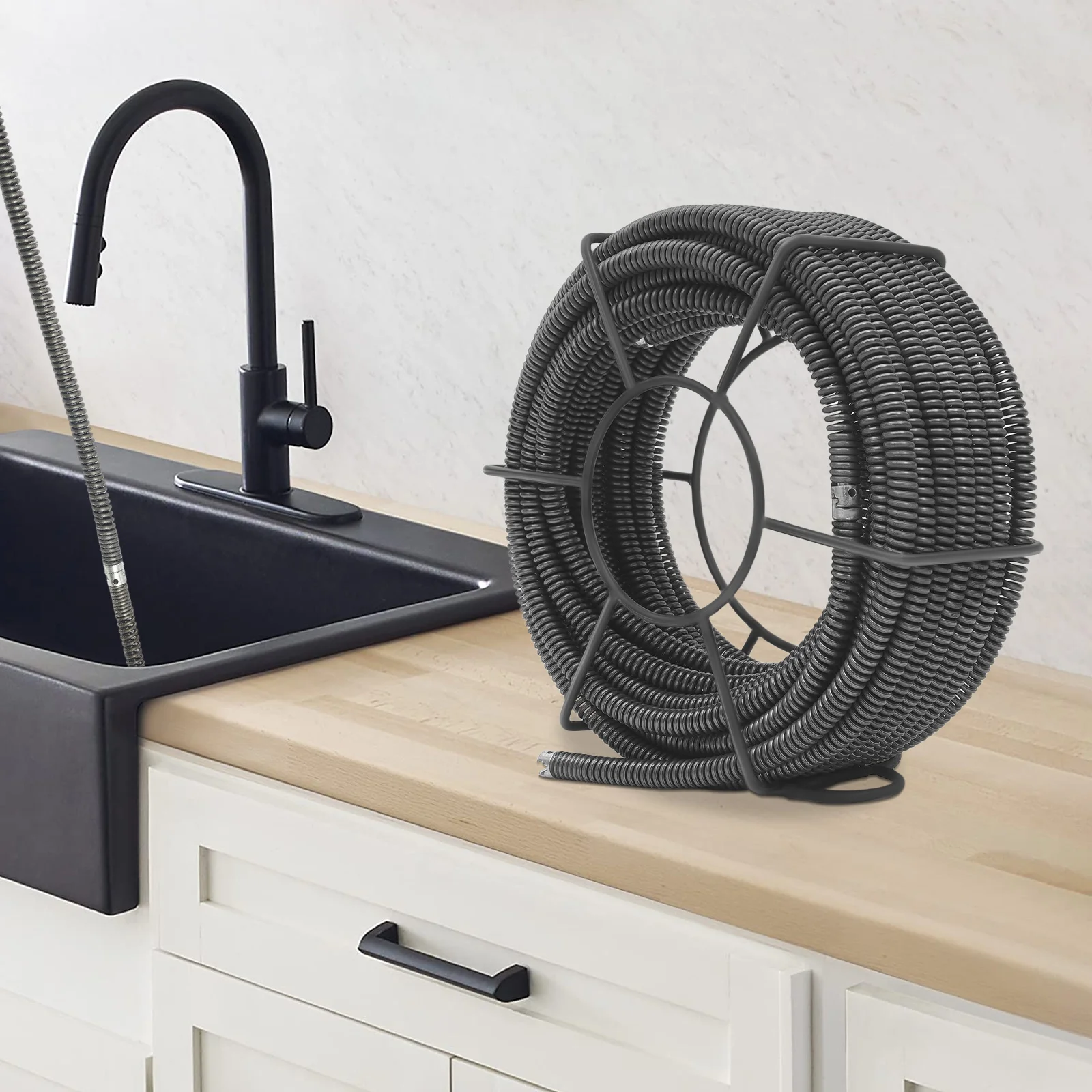 Rohrreinigungs-Federspiralen-Set, Rohrverstopfung, Federspiralen für die Reinigung von Sanitär-Schlangen und Kanälen zu Hause