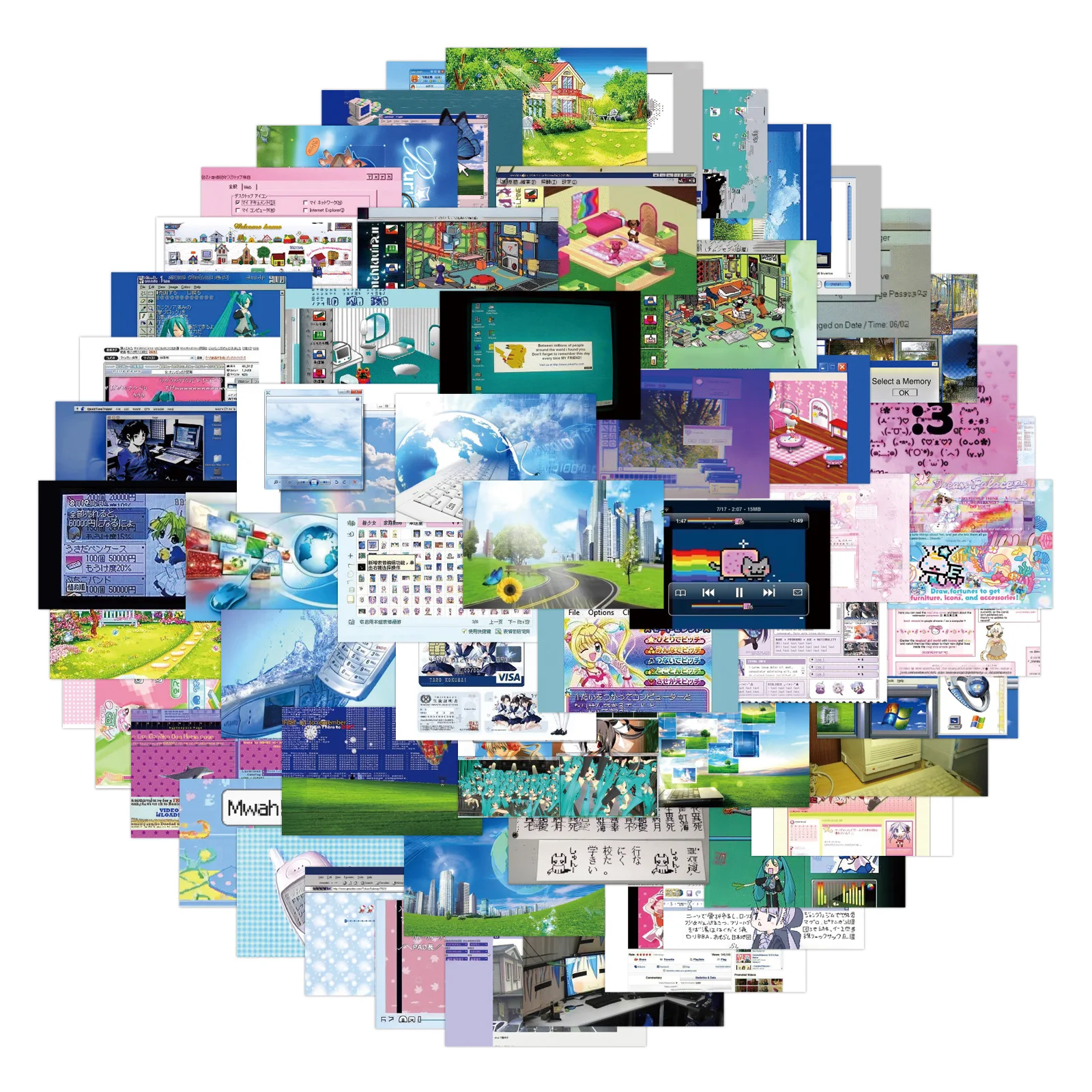 75 Stück Kreative Webcore Antike Poster Handyhüllen-Dekoration DIY Notizbuch Wasserbecher Desktop Personalisierte Aufkleber